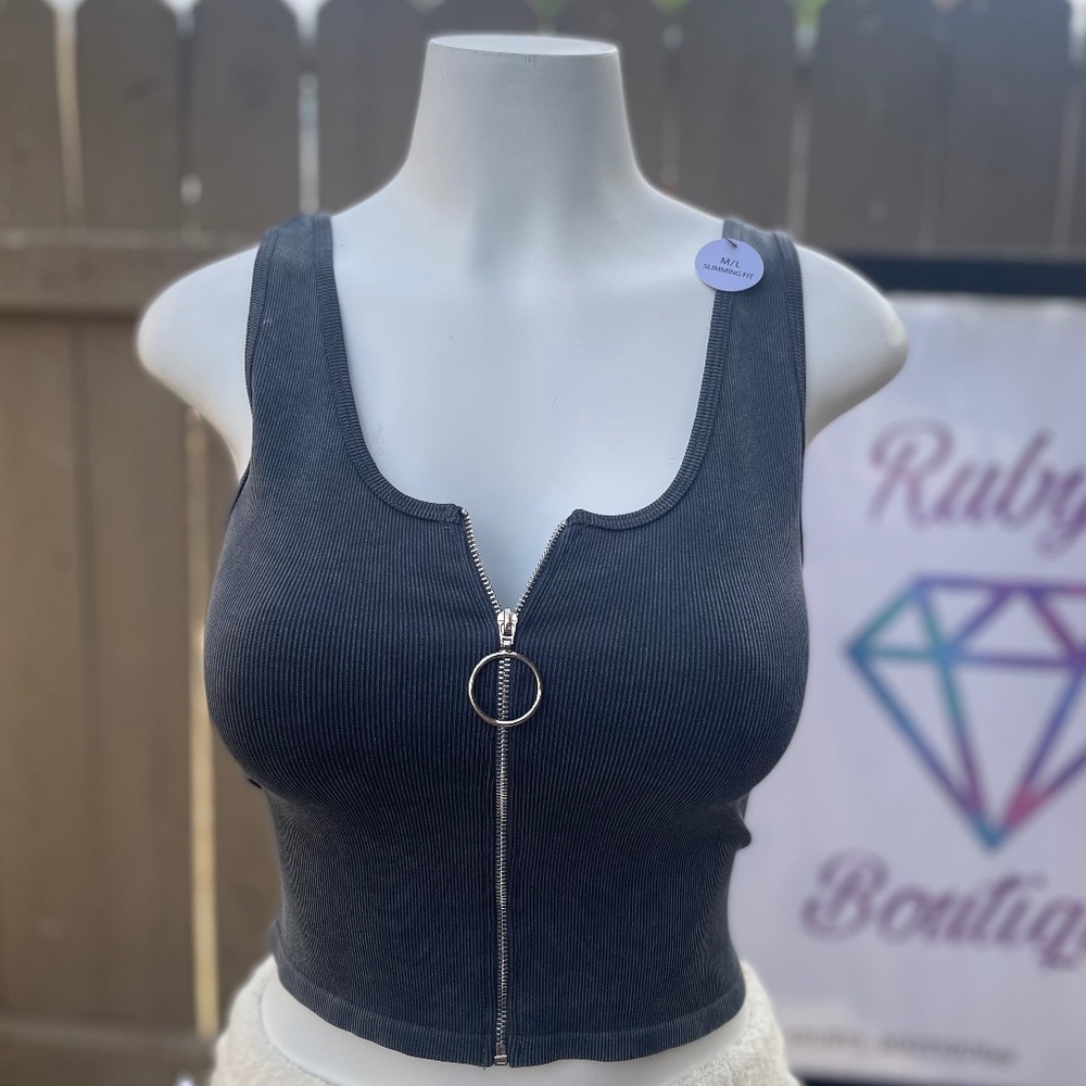 Charcoal Grey Crop top